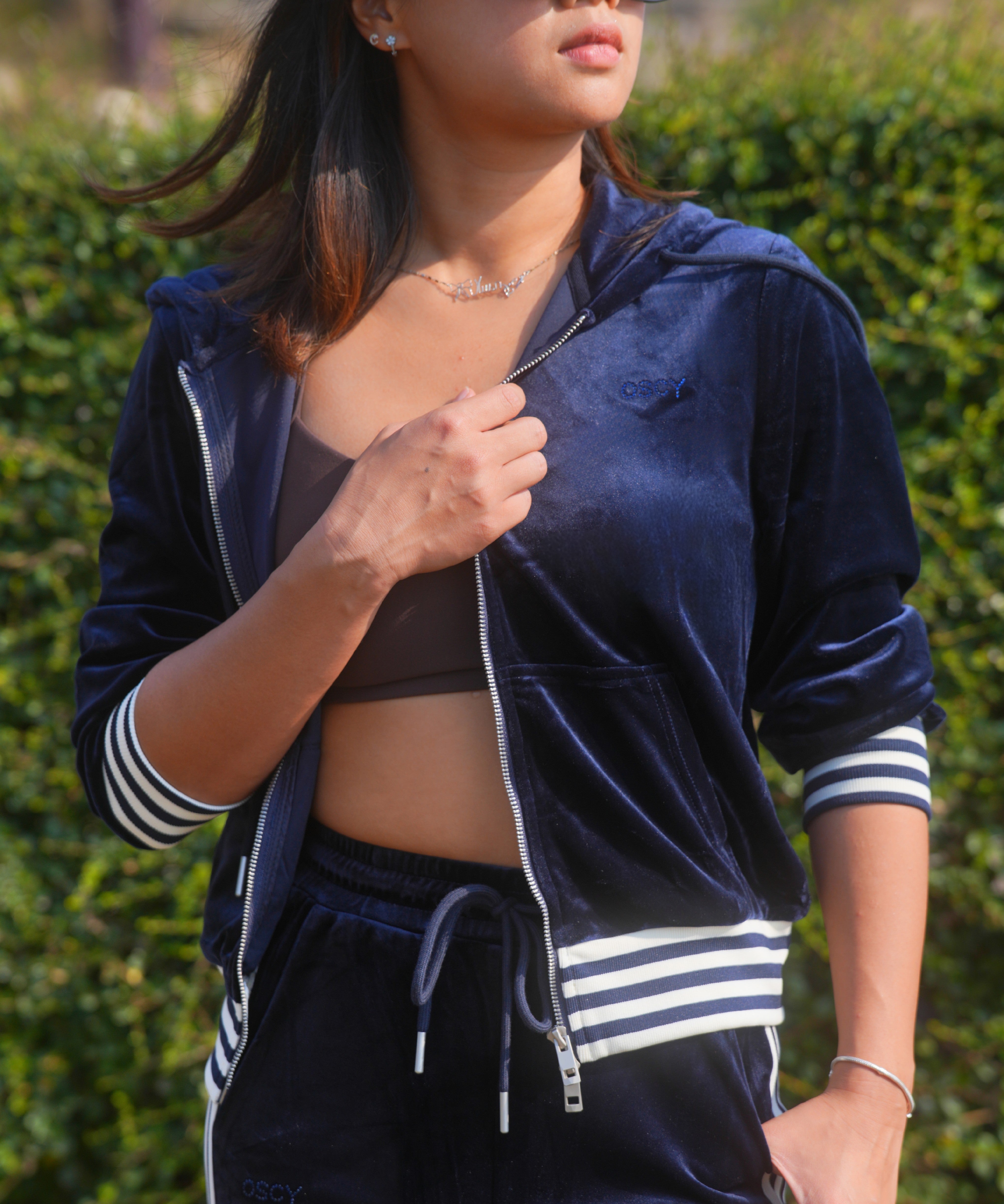 OSCY Velvet Luxe Blue Grey Set