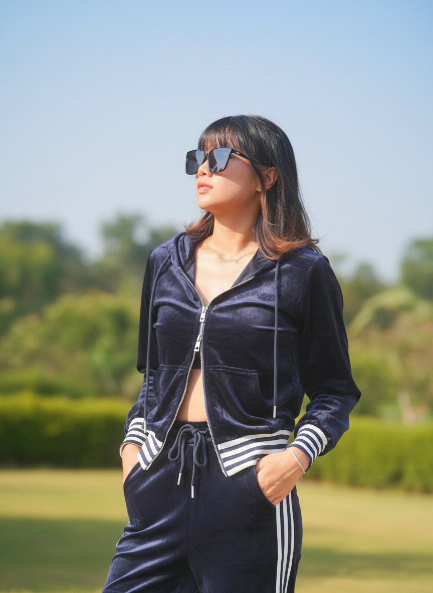 OSCY Velvet Luxe Blue Grey Set